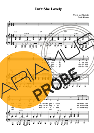 Stevie Wonder Isn´t She Lovely score for Klavier