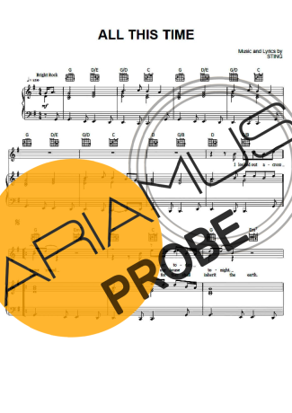 Sting All This Time score for Klavier