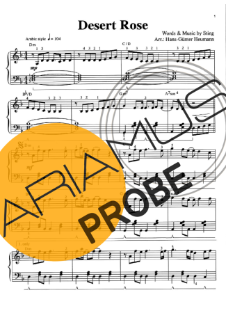 Sting Desert Rose Partituren für Klavier