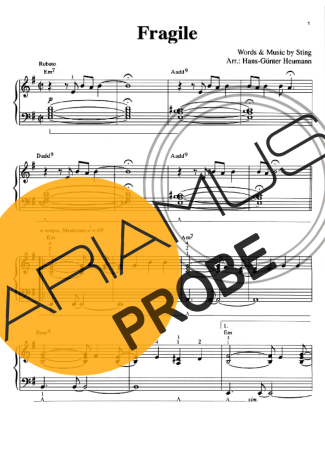 Sting Fragile Partituren für Klavier
