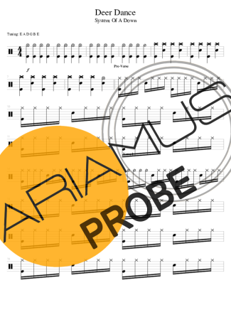 System Of A Down Deer Dance score for Schlagzeug