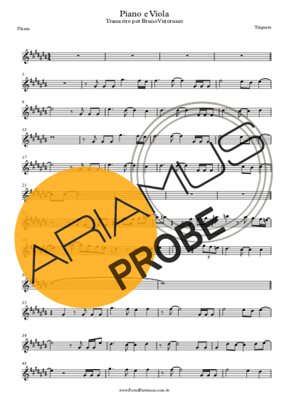 Taiguara Piano E Viola score for Floete
