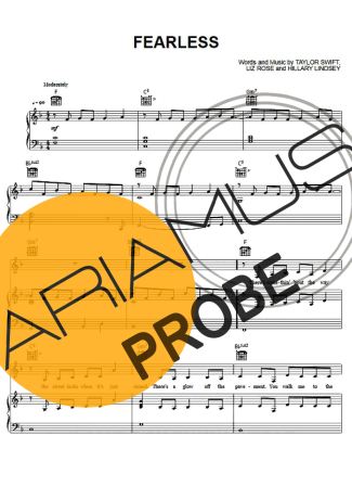 Taylor Swift Fearless Partituren für Klavier