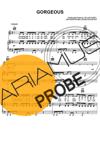 Taylor Swift Gorgeous Partituren für Klavier
