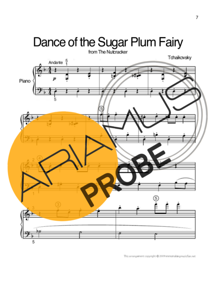 Tchaikovsky Dance Of The Sugar Plum Fairy score for Klavier