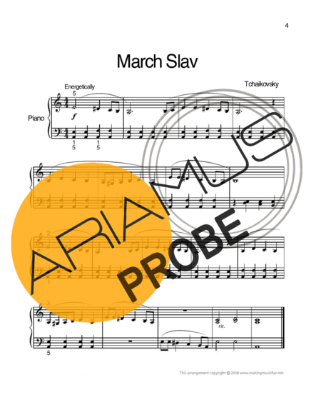 Tchaikovsky March Slav score for Klavier