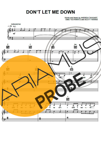 The Chainsmokers Dont Let Me Down Partituren für Klavier