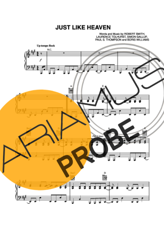 The Cure Just Like Heaven Partituren für Klavier