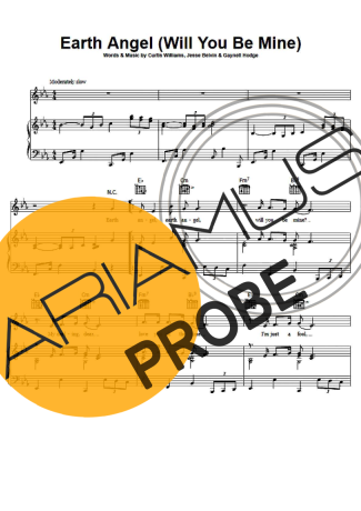 The Platters Earth Angel score for Klavier