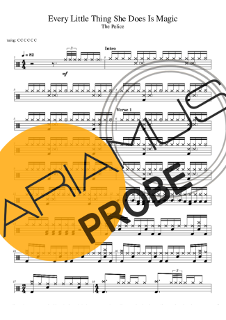 The Police Every Little Thing She Does Is Magic score for Schlagzeug