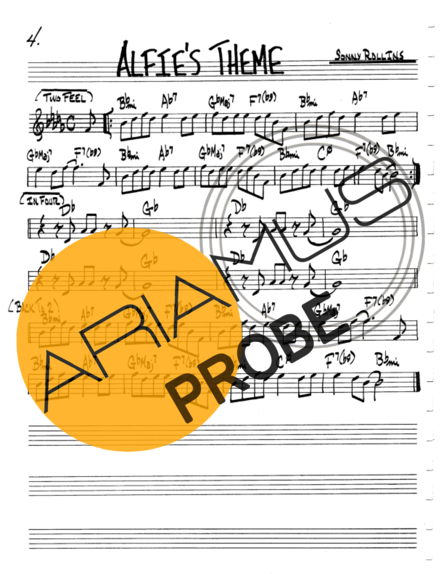 The Real Book of Jazz Alfies Theme score for Keys