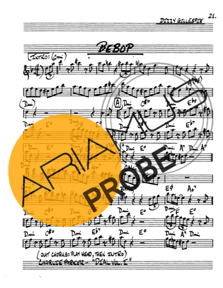 The Real Book of Jazz Bebop score for Alt-Saxophon