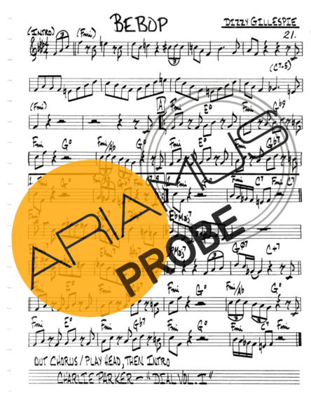 The Real Book of Jazz Bebop score for Keys