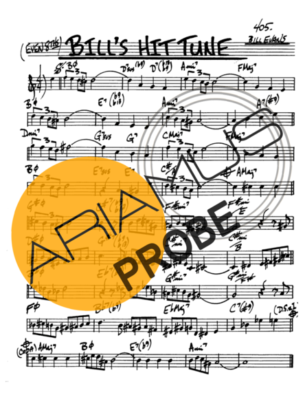 The Real Book of Jazz Bills Hit Tune score for Alt-Saxophon
