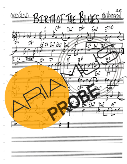 The Real Book of Jazz Birth Of The Blues score for Keys