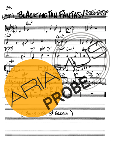 The Real Book of Jazz Black and Tan Fantasy score for Alt-Saxophon