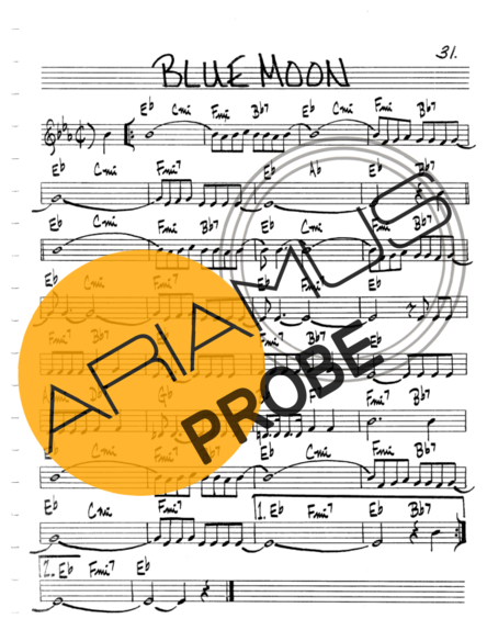 The Real Book of Jazz Blue Moon score for Geigen