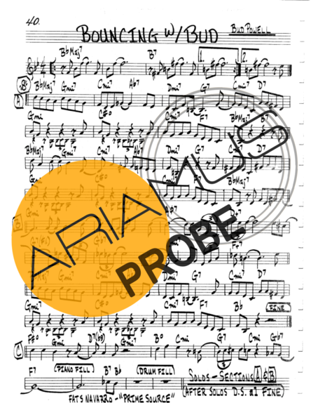 The Real Book of Jazz Bouncing With Bud score for Keys