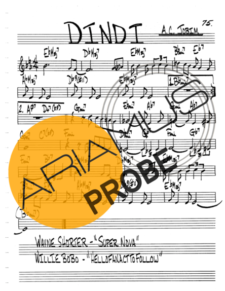 The Real Book of Jazz Dindi score for Geigen
