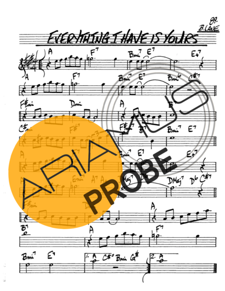 The Real Book of Jazz Everything I Have is Yours score for Alt-Saxophon