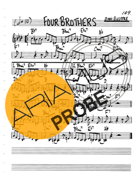 The Real Book of Jazz Four Brothers score for Keys