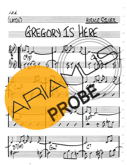 The Real Book of Jazz Gregory Is Here score for Keys
