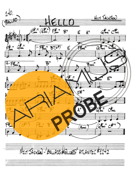 The Real Book of Jazz Hello score for Alt-Saxophon
