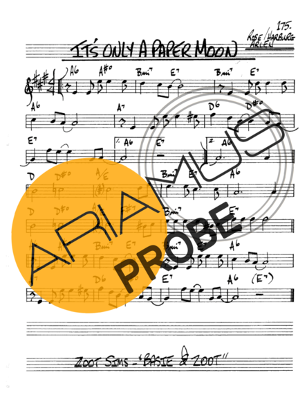 The Real Book of Jazz Its Only a Paper Moon score for Alt-Saxophon