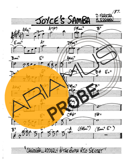 The Real Book of Jazz Joyces Samba score for Alt-Saxophon