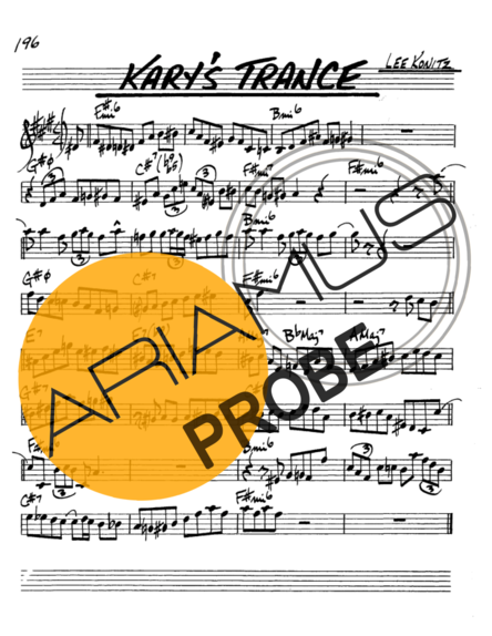 The Real Book of Jazz Karys Trance score for Alt-Saxophon