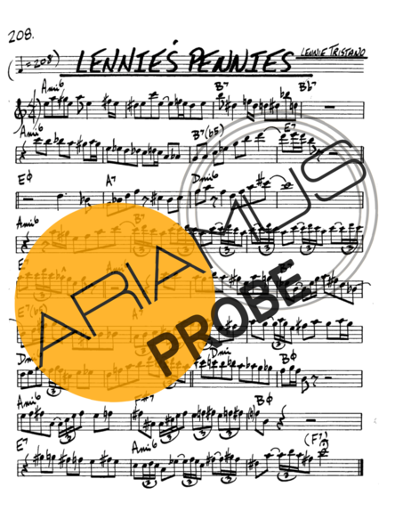 The Real Book of Jazz Lennies Pennies score for Alt-Saxophon
