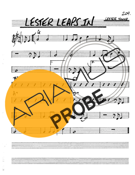 The Real Book of Jazz Lester Leaps In score for Alt-Saxophon