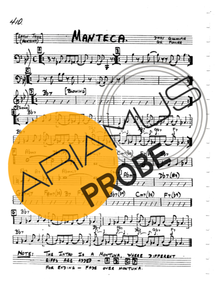 The Real Book of Jazz Manteca score for Geigen