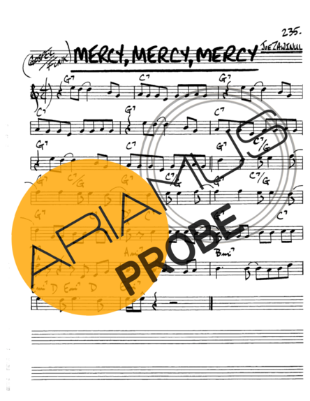 The Real Book of Jazz Mercy Mercy Mercy score for Alt-Saxophon
