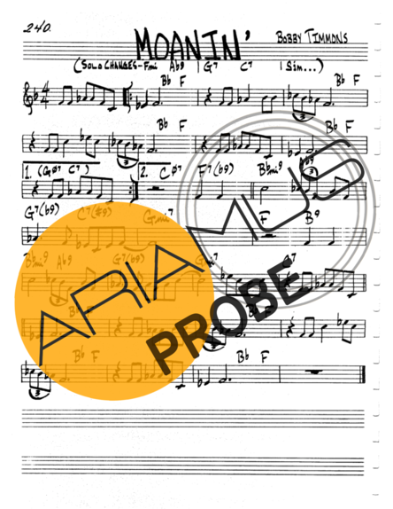 The Real Book of Jazz Moanin score for Geigen