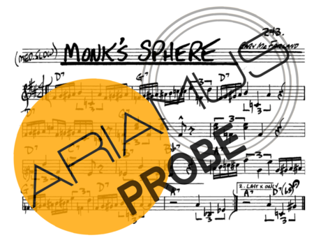 The Real Book of Jazz Monks Sphere score for Alt-Saxophon