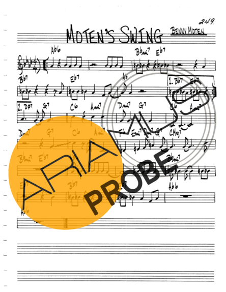 The Real Book of Jazz Motens Swing score for Keys