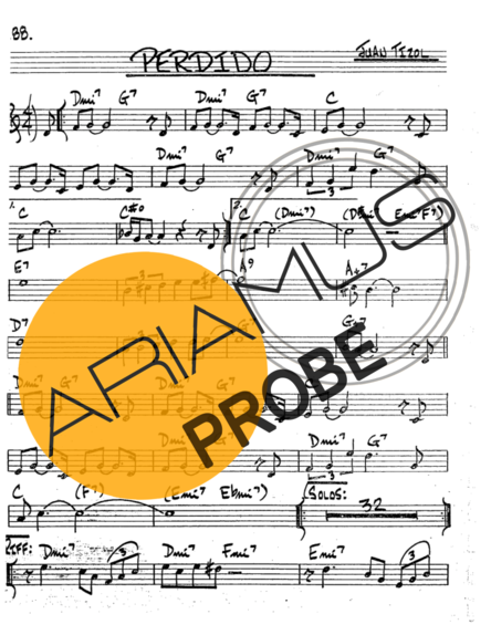 The Real Book of Jazz Perdido score for Tenor-Saxophon Sopran (Bb)