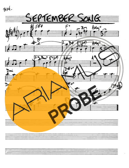 The Real Book of Jazz September Song score for Alt-Saxophon