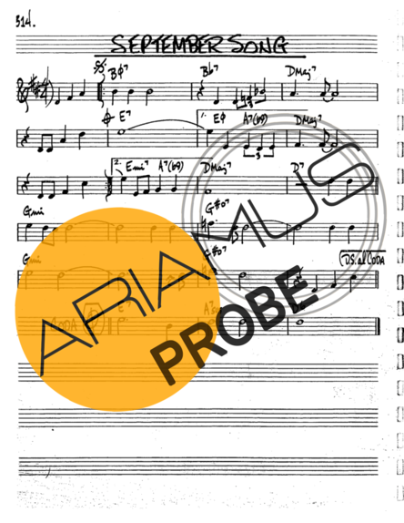 The Real Book of Jazz September Song score for Tenor-Saxophon Sopran (Bb)