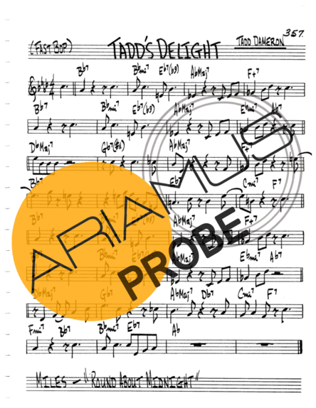 The Real Book of Jazz Tadds Delight score for Keys
