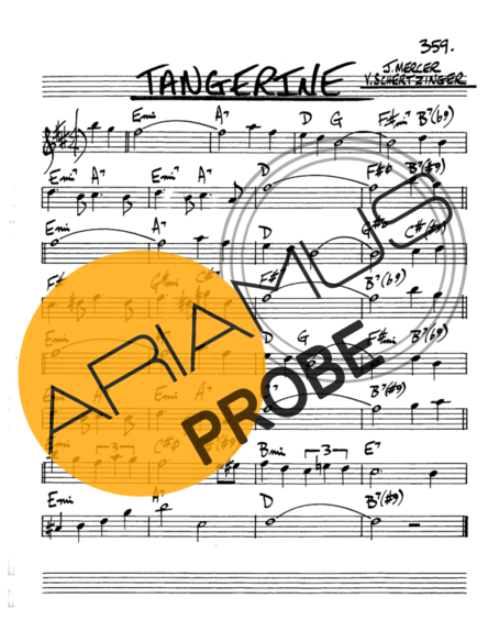 The Real Book of Jazz Tangerine score for Alt-Saxophon