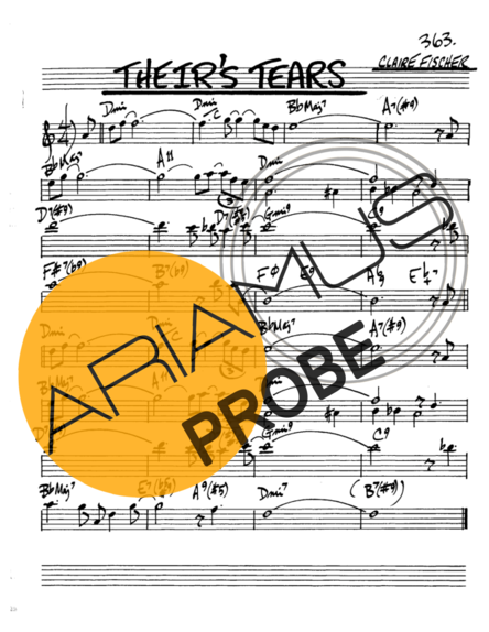 The Real Book of Jazz Theirs Tears score for Alt-Saxophon