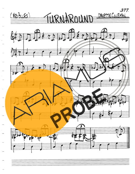 The Real Book of Jazz Turnaround score for Geigen
