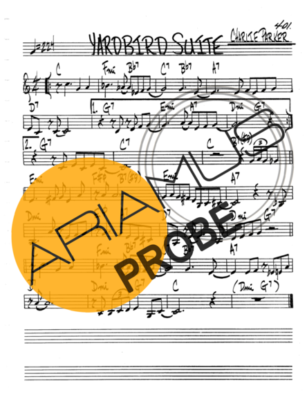 The Real Book of Jazz Yardbird Suite score for Klarinette (C)