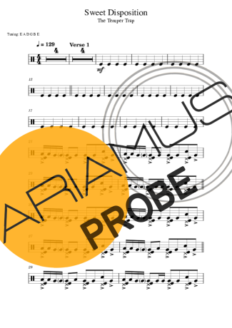 The Temper Trap Sweet Disposition score for Schlagzeug