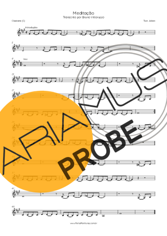 Tom Jobim Meditação score for Klarinette (C)