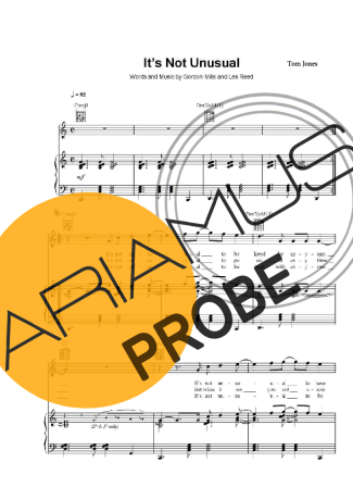 Tom Jones It´s Not Unusual score for Klavier