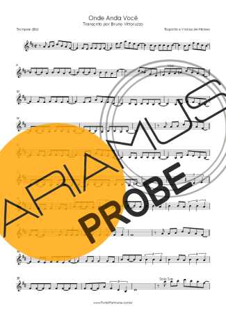 Toquinho e Vinícius de Moraes Onde Anda Você score for Trompete