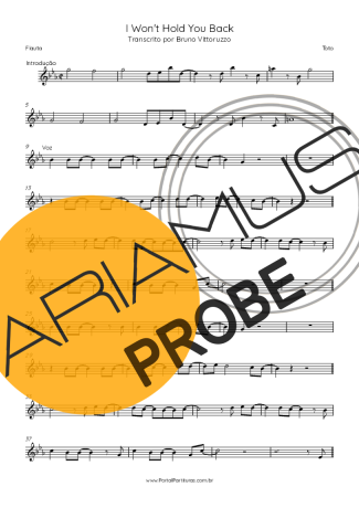 Toto I Won´t Hold You Back score for Floete
